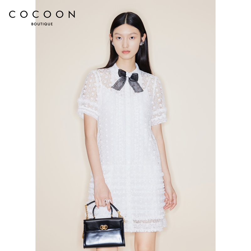 商场同款蕾丝COCOON蕾丝连衣裙