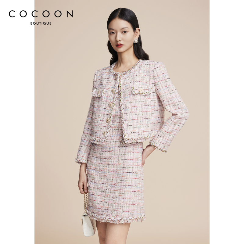 商场同款时尚COCOON收腰连衣裙