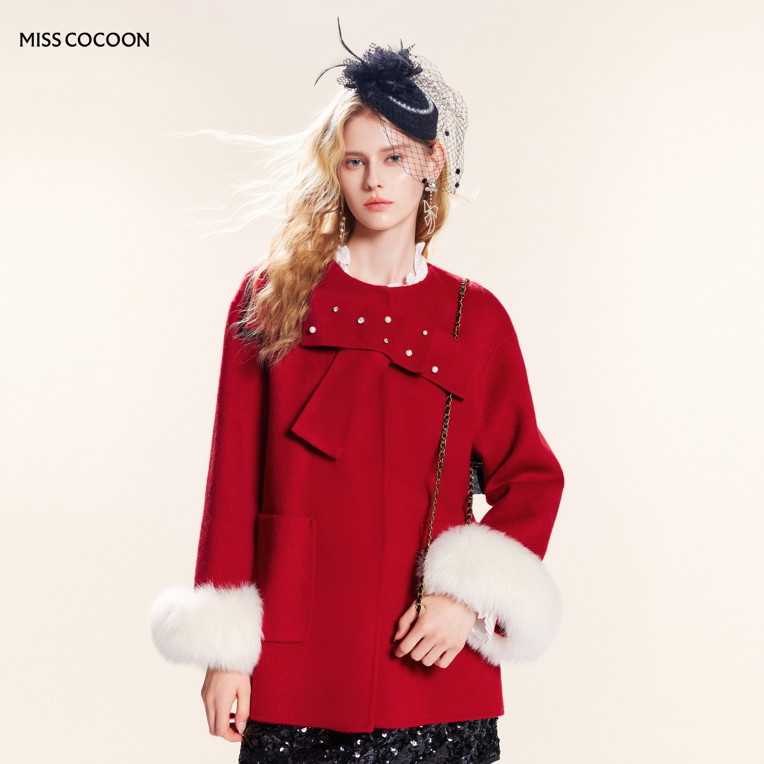 MISSCOCOON毛呢大衣绵羊毛