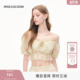 度假薄款 新款 抹胸上衣 女2025秋季 MISSCOCOON可可尼印花吊带蕾丝衫