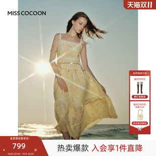 MISSCOCOON可可尼吊带长裙女26秋新款波西米亚蕾丝无袖连衣裙