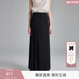 MISSCOCOON可可尼C3系列光泽感智性风手工压褶一片式围裹半裙女