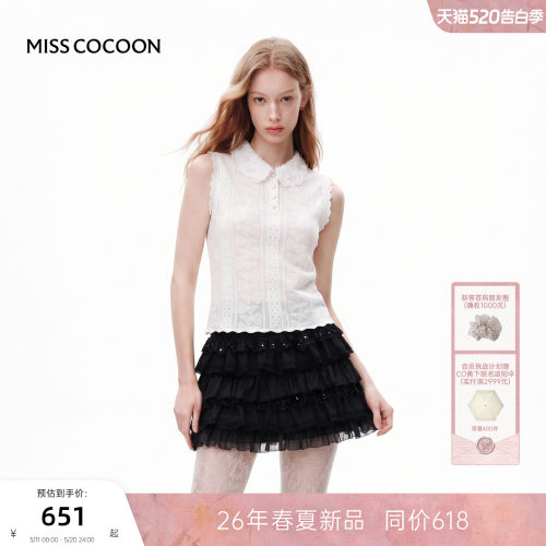 MISSCOCOON可可尼蕾丝娃娃领针织