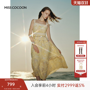MISSCOCOON可可尼吊带长裙女26秋新款波西米亚蕾丝无袖连衣裙