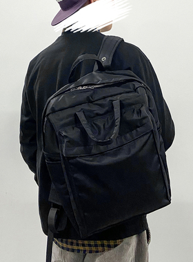 日系潮牌TANKER尼龙防水双肩包旅游包15寸电脑背包小众百搭手提包