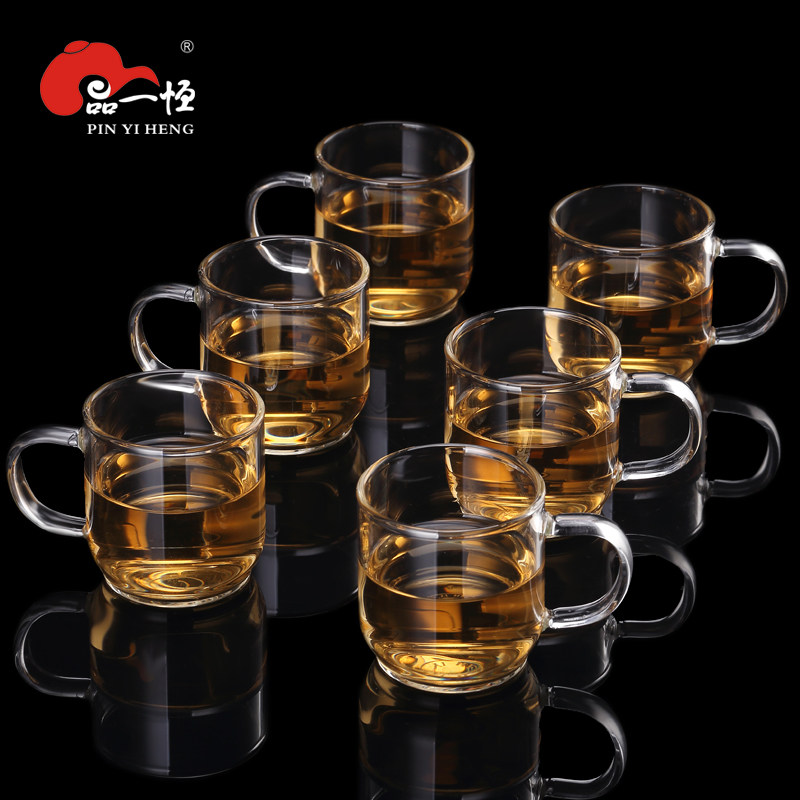 品一恒玻璃茶杯耐热带把玻璃杯家用泡茶杯子喝水杯加厚高硼硅无铅图片