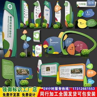 户外导向路标指示牌学校精神堡垒路牌校园导视牌景区公园导示标识