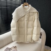 加厚韩版 above deck针织大翻领羽绒服女中长款 宽松显瘦巨好看外套