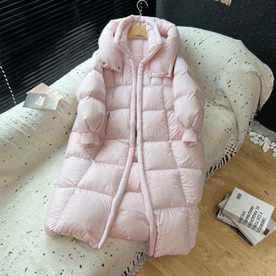 新款 羽绒服女过膝90白鹅绒连帽宽松保暖抗寒外套 云感泡芙加厚长款