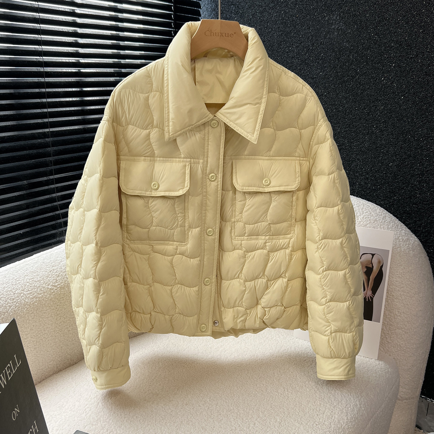 above deck 小香风西装领羽绒服女短款轻薄口袋单排扣2025冬新款,女装/女士精品,羽绒服,淘宝优惠券,粉丝福利购,淘宝优惠卷