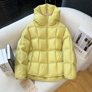 above deck豆腐方格羽绒服女短款连帽气质高品质2025冬季新款外套