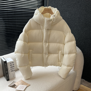 above deck云感泡芙90白鹅绒羽绒服女短款连帽加厚保暖抗寒外套潮