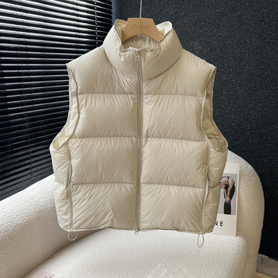 above deck羽绒马甲女短款立领韩版加厚保暖95白鸭绒百搭洋气外套