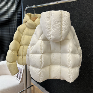 above deck高端鹅绒羽绒服女短款连帽磁吸扣加厚保暖抗寒百搭外套