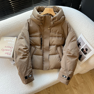 2025冬季 羽绒服女短款 设计感小众宽松连帽工装 保暖加厚面包服 新款