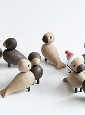 复核 丹麦 Kay Bojesen 双思小鸟一对  木质摆件玩具 木制摆设