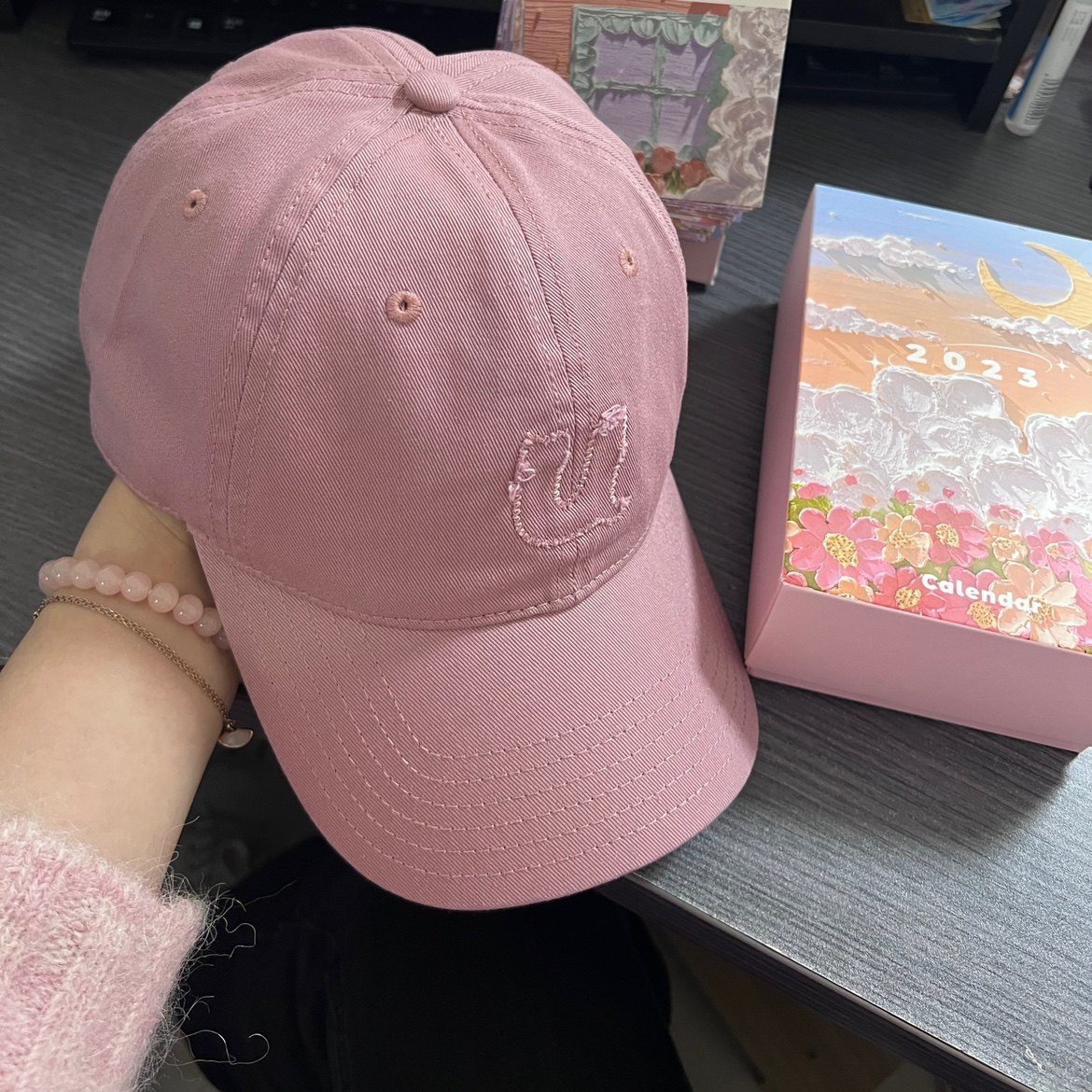 好版型玫瑰粉棒球帽少女可爱软顶帽子女生橡皮粉韩版字母鸭舌帽男