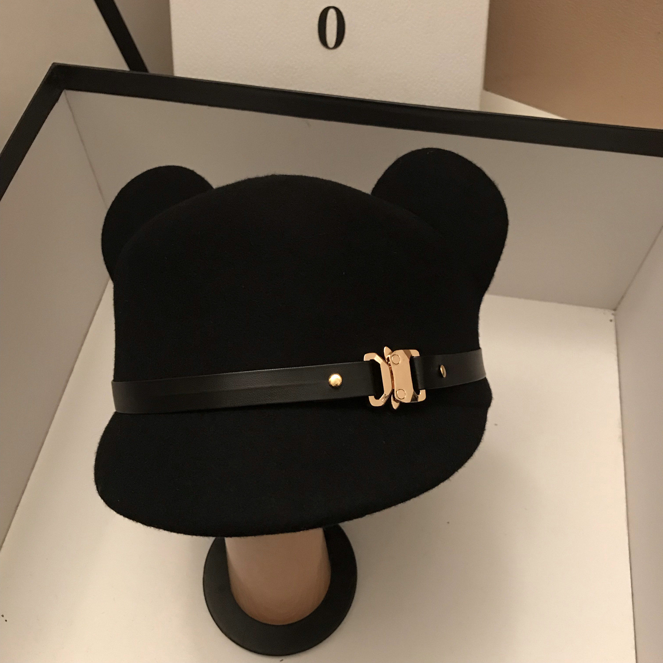 2025秋冬新款日系韩版猫耳朵马术帽新款可爱鸭舌毛呢帽子女秋冬潮