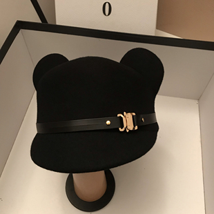 2025秋冬新款日系韩版猫耳朵马术帽新款可爱鸭舌毛呢帽子女秋冬潮