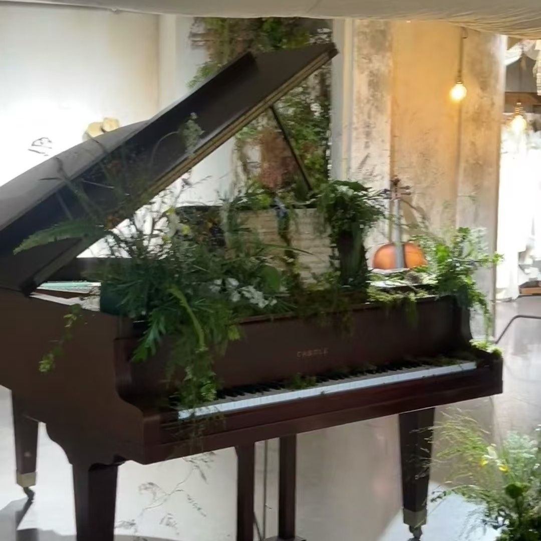 钢琴花架钢琴花盆钢琴花艺钢琴花盆钢琴花架钢琴花盆钢琴道具摆件