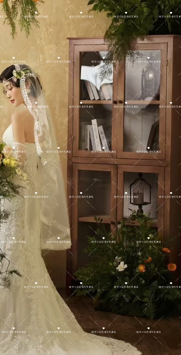 法式复古侘寂风婚纱实景道具柜子沙发装修影棚影楼道具