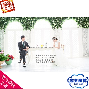 新款影楼摄影实景道具婚纱影棚装修设计制作 韩式 婚纱实景w-1437