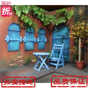 实景道具 影棚实景背景 大型婚纱实景制作 儿童摄影实景道具w-363
