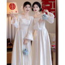 姐妹团晚礼服气质高级感成人礼连衣裙保暖 长袖 伴娘服2025新款 冬季