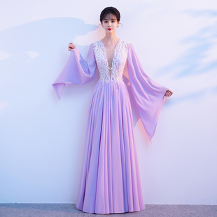 民族声乐晚礼服新款主持学生艺考古筝表演独奏美声大合唱团演出服
