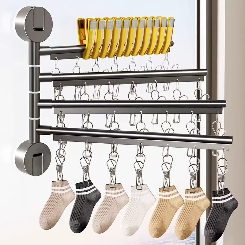 吸盘旋转晾袜架内衣内裤晾晒架
