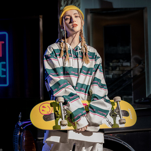 反季pomt22新款防水条纹滑雪帽衫男女款保暖防风套头衫滑雪服