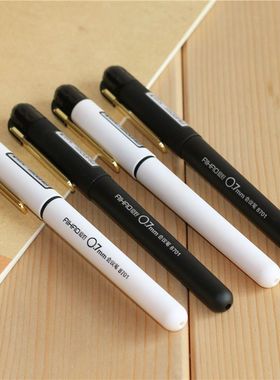 爱好0.7中性笔8701签字笔8700商务会议笔磨砂杆1.0mm粗学生练字笔
