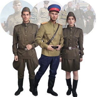 俄罗斯喀秋莎军装苏联红军官士兵战士合唱舞蹈喀秋莎演出服装出租