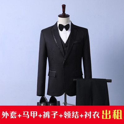 男士西装黑色主持人兄弟团伴郎服