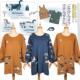 出口日本正品 特价 清仓 猫咪秋冬绒布围裙园艺家务防污画画家居服