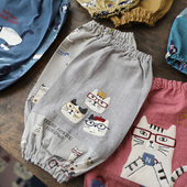 美美哒 出口日本正品 猫咪工作防脏学生护袖 日系重工套袖 中短款