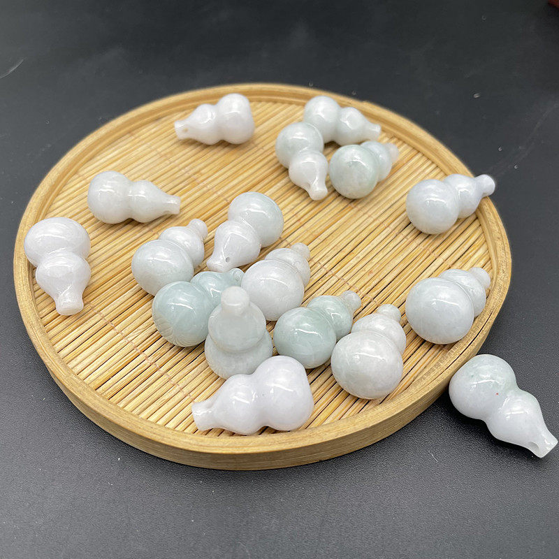 翡翠A货小葫芦玉吊坠颈饰挂件DIY手工配饰配件福禄玉坠子车挂包挂