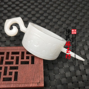 和田玉青白玉发冠头饰蓝忘机同款玉帽冠玉簪子古装拍摄汉服玉冠玉