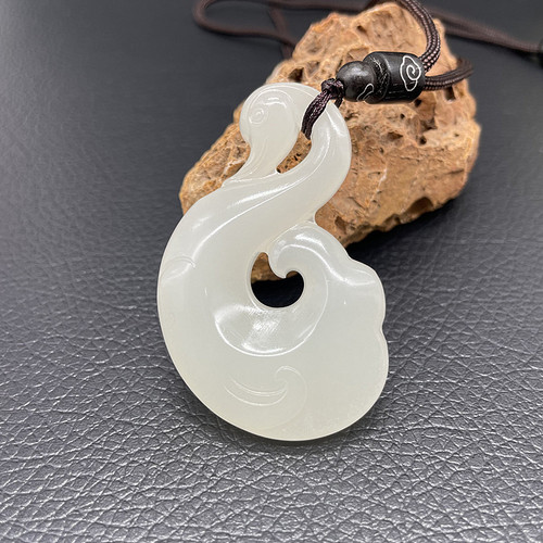 白玉鹅如意玉吊坠颈饰挂件