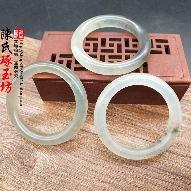 岫玉飘花玉圆环吊坠DIY手工配饰配件玉圆圈玉佩吊环袈裟环玉坠子