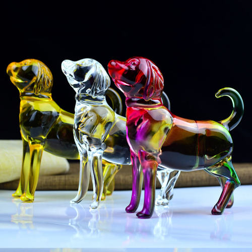 水晶狗摆件生肖小狗家居装饰品客厅电视柜酒柜玄关旺财镇宅狗摆件