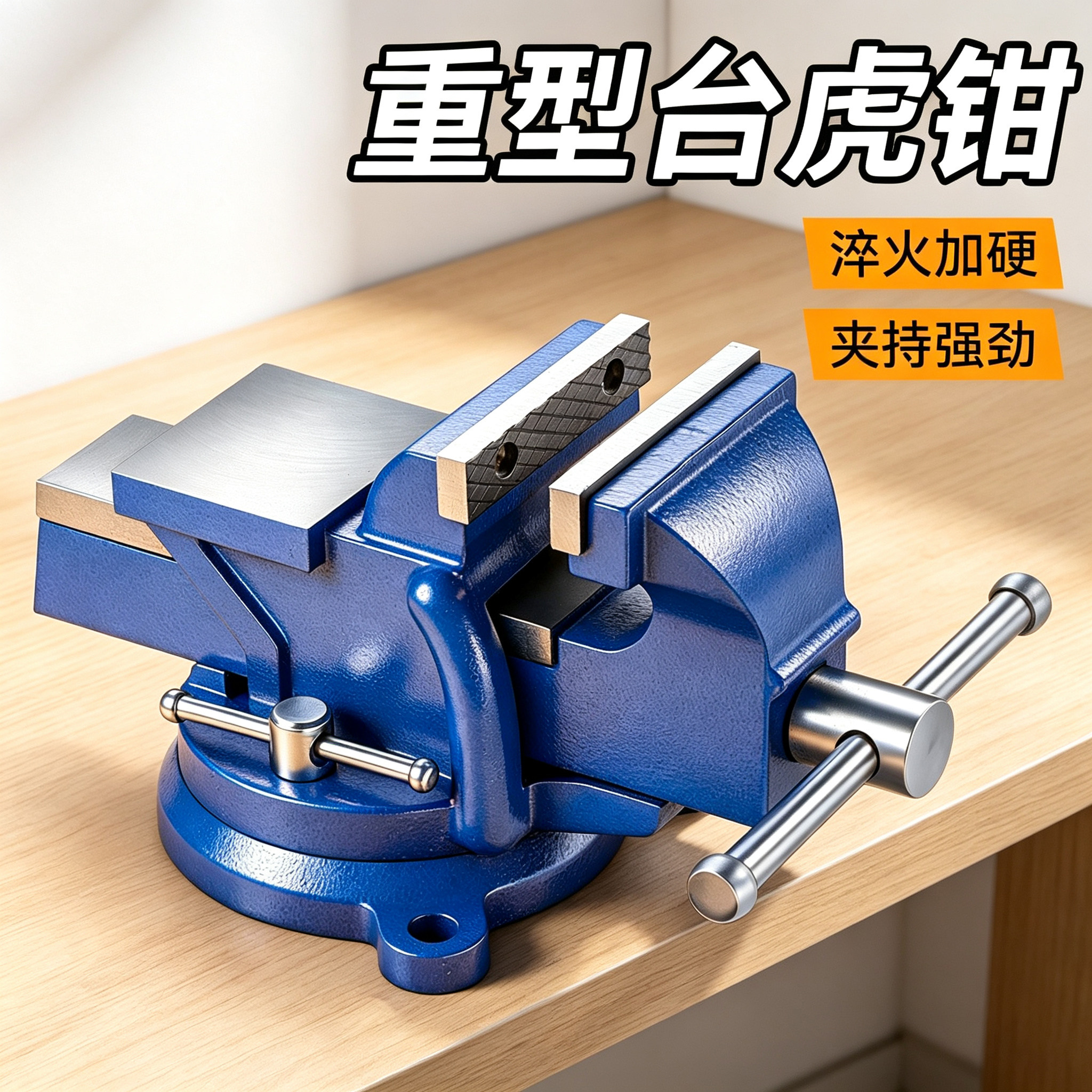 台虎钳工作台一体多功能家用重型台钳小型迷你台式防滑平口夹具台