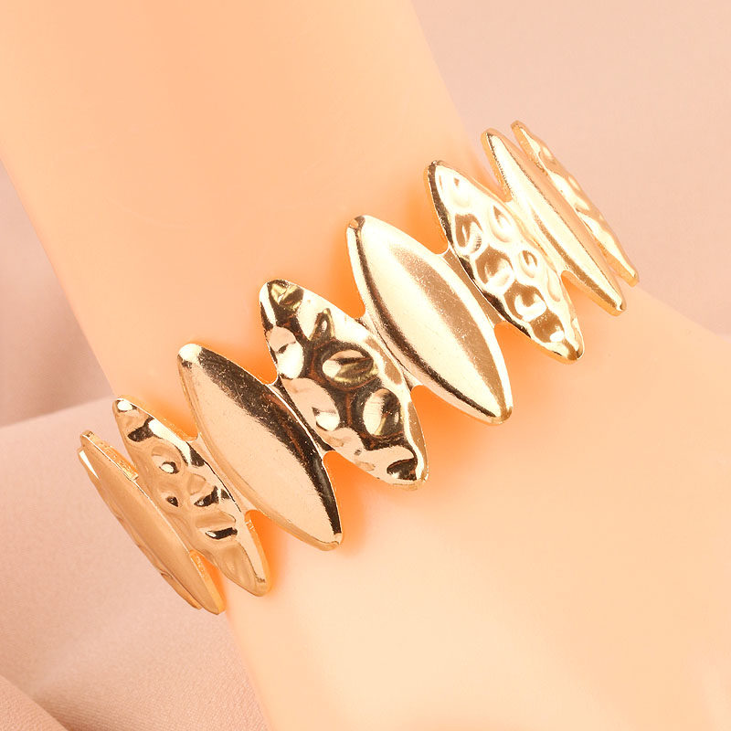 时尚金属手镯女金色可调节几何造型百搭装饰手环