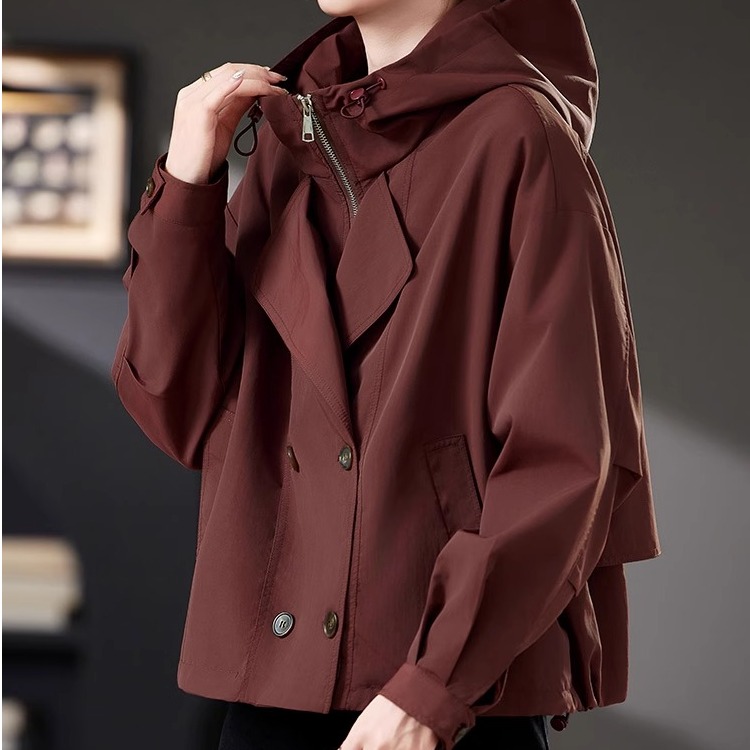 双排扣风衣外套女春秋短款小个子2025新款大码早初秋上衣
