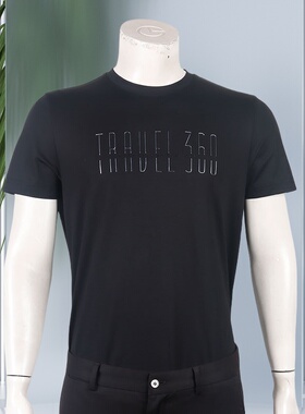 金利来男装商务纯棉短袖T恤 春夏圆领修身新款透气MTS23111419-99