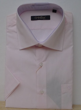 金利来男装宽松短袖衬衫夏季纯色含棉商务正装MSSA043-01501-11