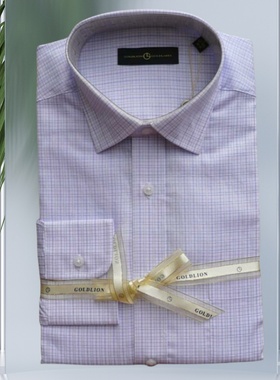 金利来男装长袖衬衫春新款时尚纯棉格子衬衣TSLC138-22202-16