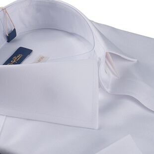 纯棉免烫抗皱白色衬衣MSS25221757 金利来男装 夏季 衬衫 短袖