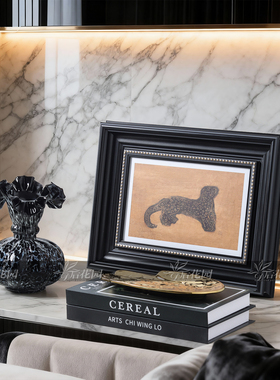 现代轻奢中古风样板间软装搭配摆件组合家居装饰画饰品软装软装