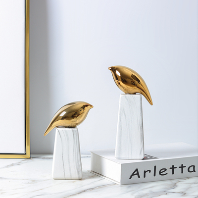 软装饰品样板房小鸟陶瓷轻奢